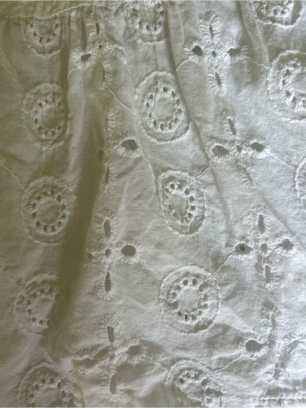 Kings Road White Cotton Eyelet Tiered Midi Skirt XL - Picture 3 of 9
